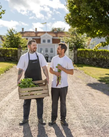 kockar framför Tofta herrgård